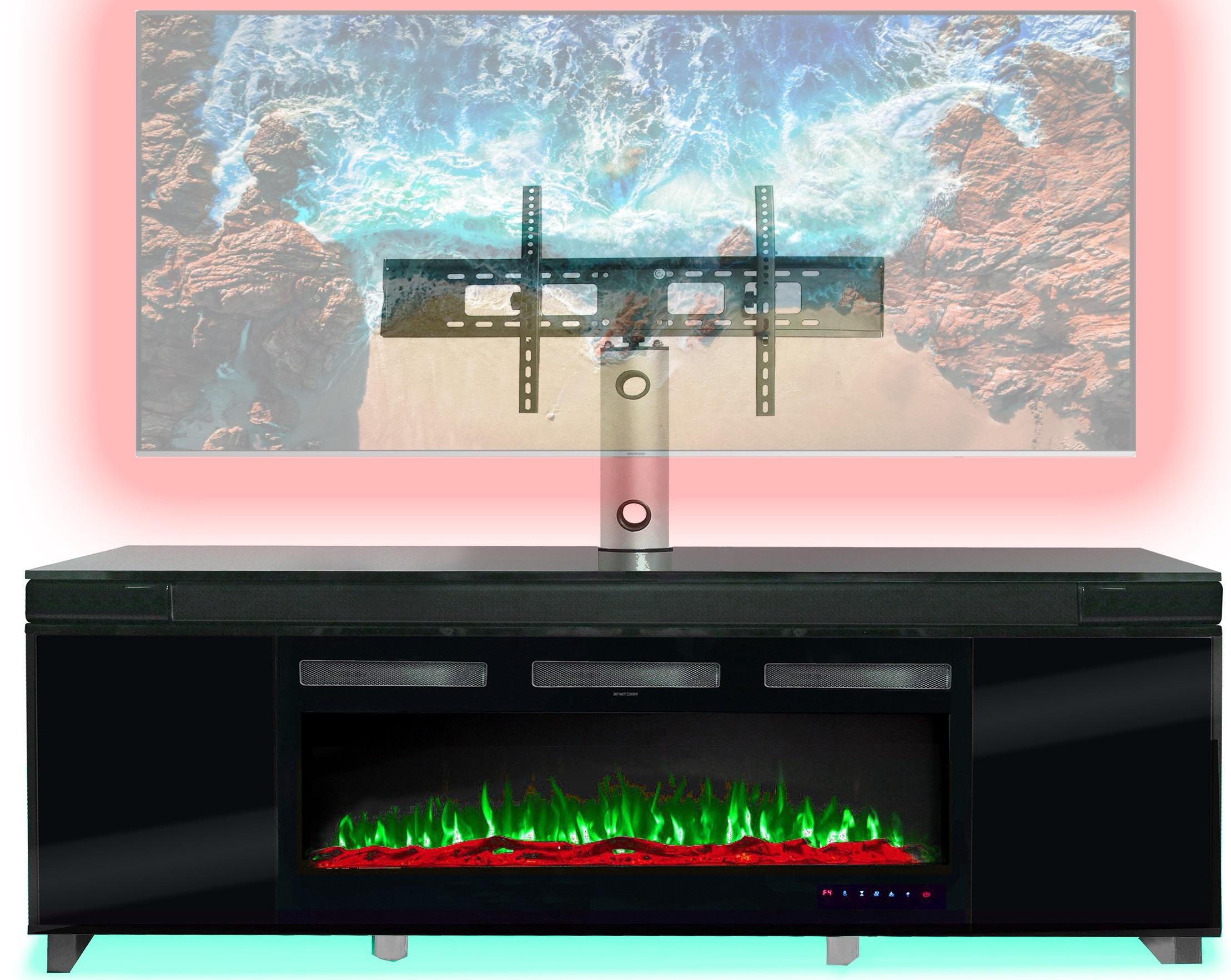 Rent to Own Technical Pro 75" Bluetooth Fireplace TV Stand Black at